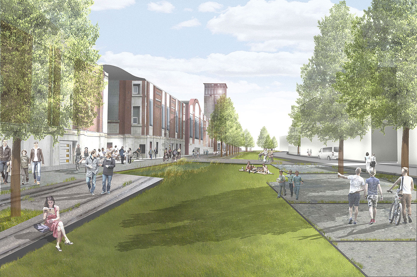 Allee des Wandels auf der Neuen Zeche Westerholt (Illustration)